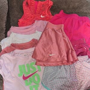 Nike Girls' Activewear Set in Pink and Coral
